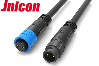 Jnicon M12 IP68 Waterproof a cor azul preta do Pin da baioneta 2 do conector do cabo distribuidor de corrente