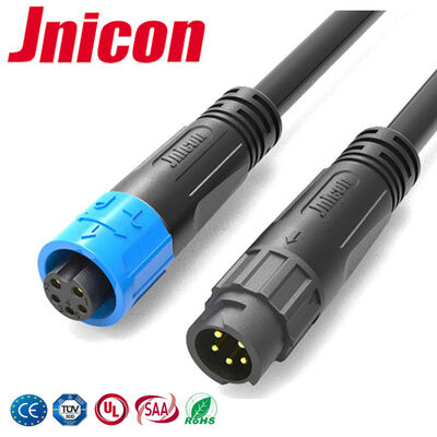 M12 IP67 Conectores de fios à prova d'água para exterior Conector de energia moldeado de bloqueio rápido