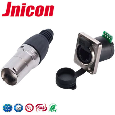 UL94-V0 IP44 IP65 RJ45 Tomada Conectores de montagem em painel à prova d'água 500V