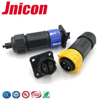 Plugue do Pin do conector de alimentação IP67 2 e material dos conectores PA66 do soquete para a automatização industrial