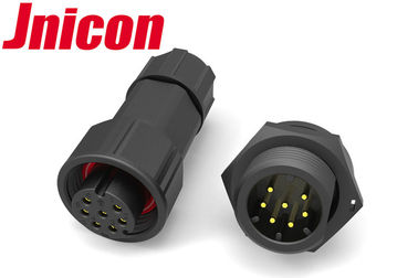 Travamento de parafuso preto do Pin do conector de alimentação 12A 300V M19 7 do plástico IP68