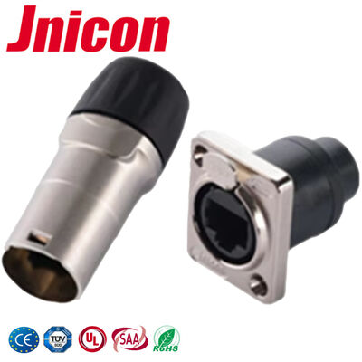 -25°C - 80°C Conector RJ45 IP44/IP65 Conector de Sinal para Montagem em Painel