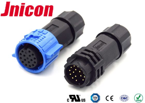 Inline 16 conectores PA66 de Pin Push Locking Waterproof Circular