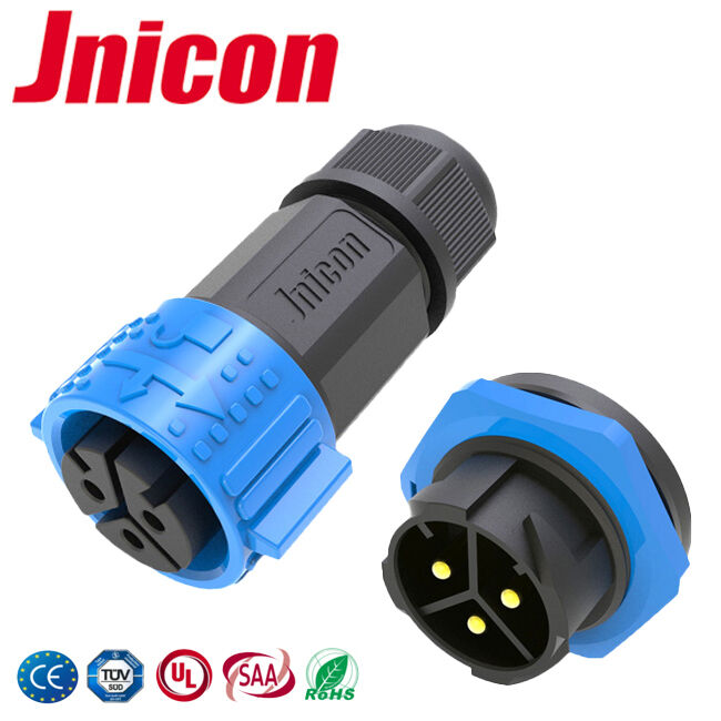 M25 Male Female 3 Pin Power Connector PA66 500V Wire To Board Waterproof Connectors