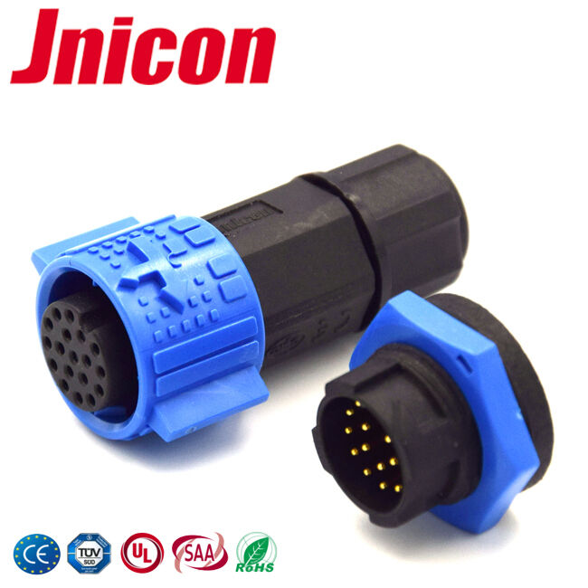 Soquete fêmea masculino da tomada do conector IP67 impermeável do Pin de M19 5A 12 para dados