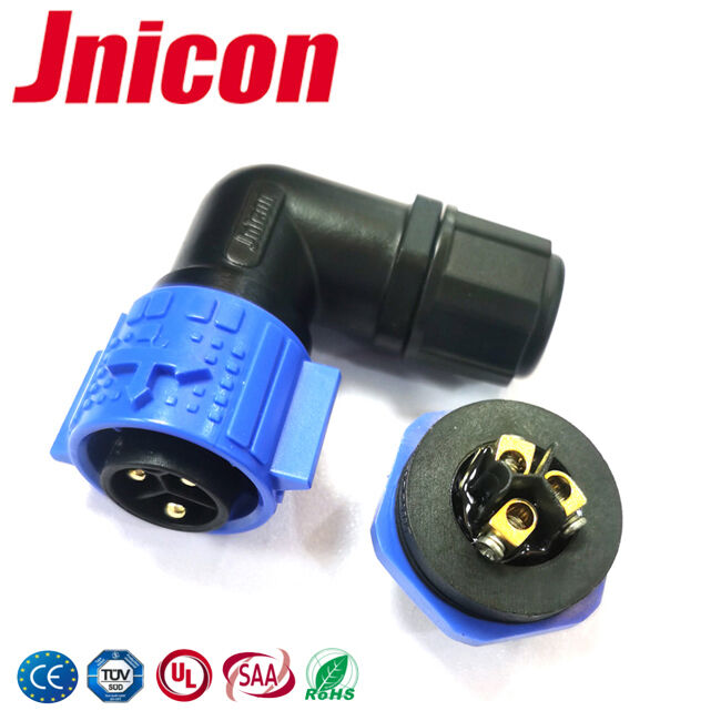 M19 20A 3 Pin Screw Terminal Connector Power Waterproof 300V Connector 90 Degree