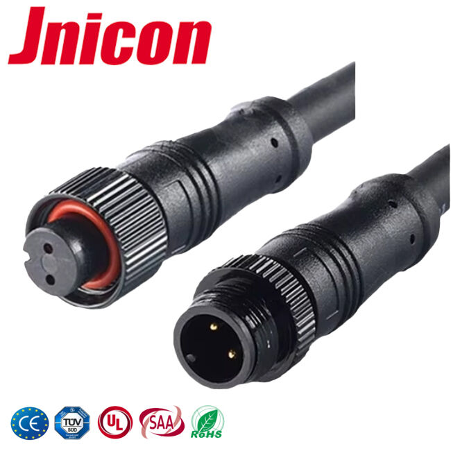 Conector de alimentação circular masculino plástico do Pin 10A do ODM 2 dos conectores fêmeas M12