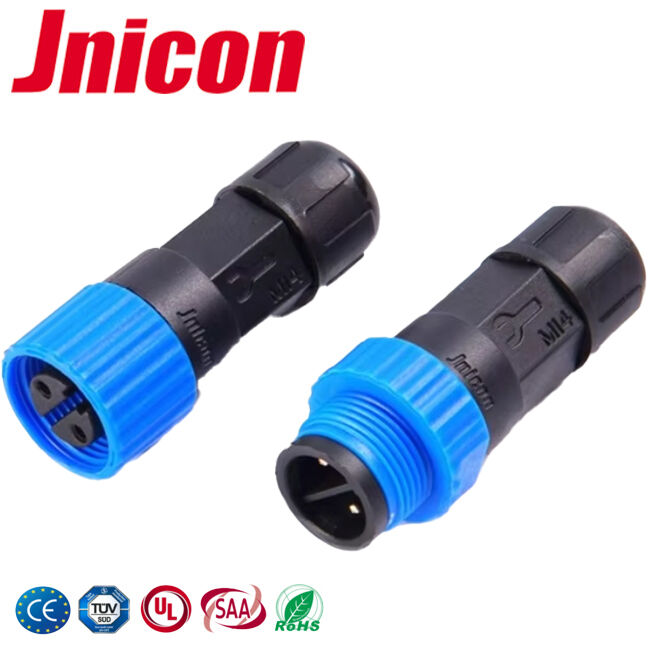 10A M15 2 pin IP68 conector de conector 0,3 - 1,5 mm2 Cable Range para equipamentos de iluminação