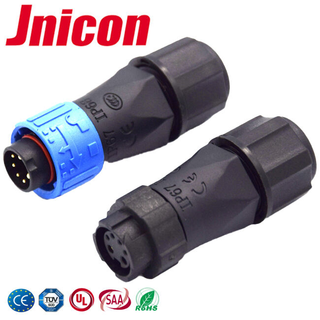 Conectores elétricos de 300 V, impermeáveis, 2 + 4 pines, plástico resistente a altas temperaturas.