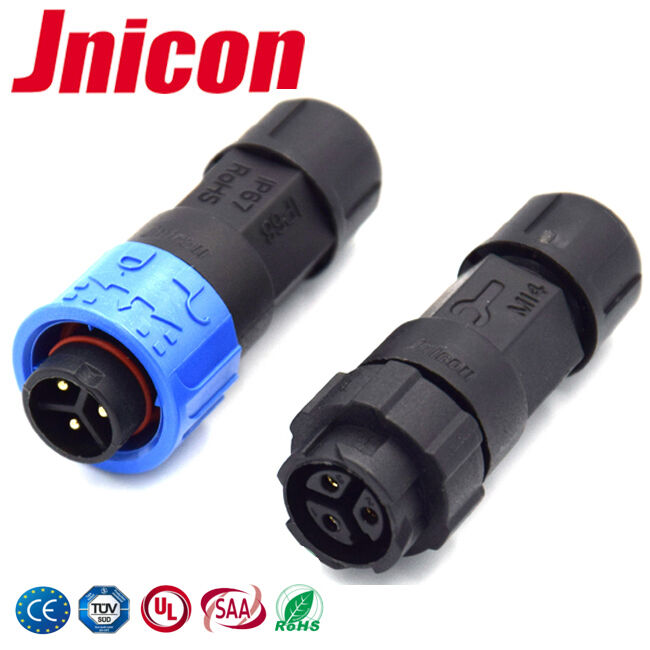 Jnicon M16 300V 10A Conectores de fio de baixa tensão Conector de energia rápida à prova d'água