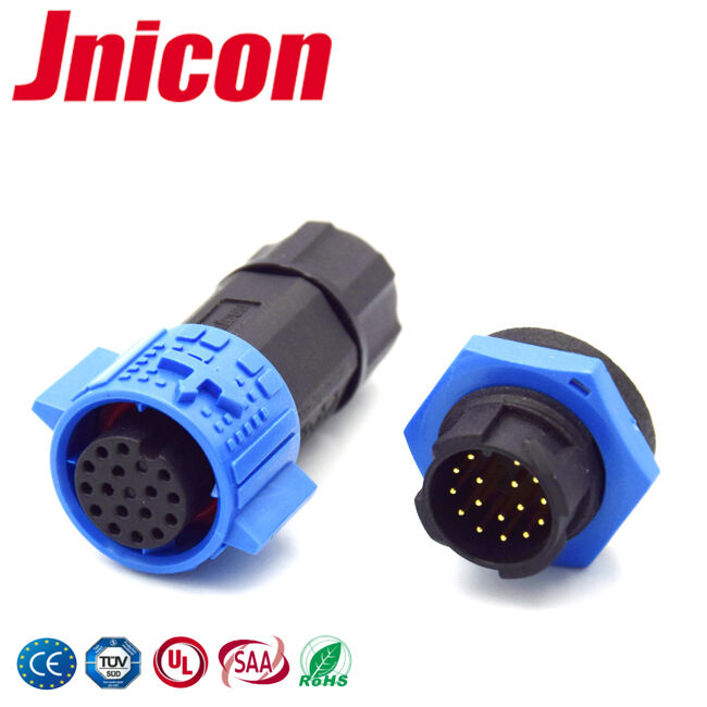 16 Pin 5A IP67 Conector à prova d'água Montagem em painel Conector rápido à prova d'água M19