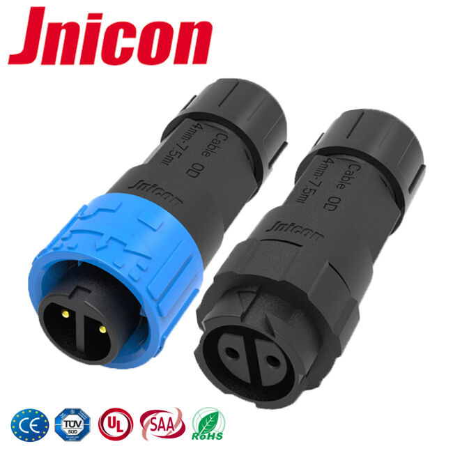 Conector M16 10A 2 Pinos IP68 300V Elétrico Macho Fêmea Conectores Rápidos
