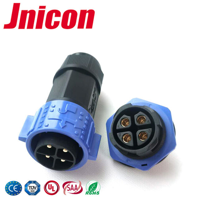 Conector de Alimentação de Bloqueio Rápido Plástico PA66 M25 500V Tipos de Conector Fio para Placa