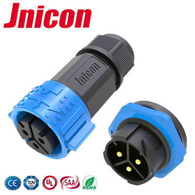 M25 Conector de energia de 3 pinos PA66 500V Conectores à prova de água