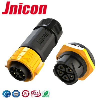 conector de alimentação impermeável fêmea masculino do conector circular M25 de 30A 5 Pin