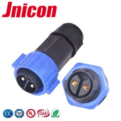 2Pin M19 Conectores elétricos de fio para fio com bloqueio de empurrão 300V DC impermeável