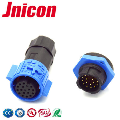 M19 12 pin IP67 Conectores circulares 5A Soquete de conector rápido PA66 Material