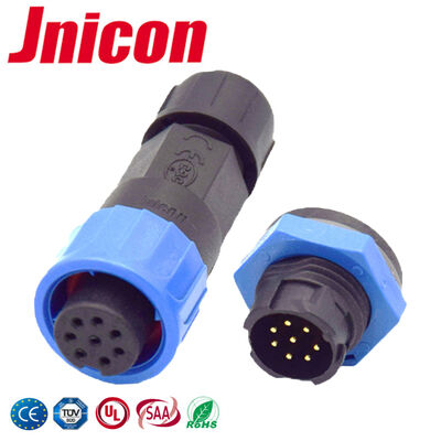 Conector à prova d'água IP68 Push Lock de 8 pinos 300V M16 Conector Circular