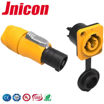 Conector elétrico à prova d'água Jnicon 20A IP65 Powercon Plástico Plugue à prova d'água Tomada