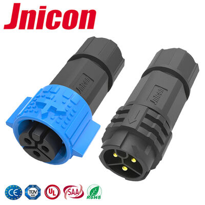 Conector DC Industrial à Prova d'Água IP67 M19 de 3 Pinos Circular PA66 20A