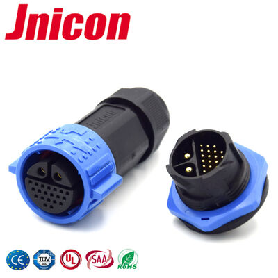 Conector de Sinal de Potência 20A 300V M19 2+20 Pinos Cabo para Placa Conector à Prova d'Água IP67